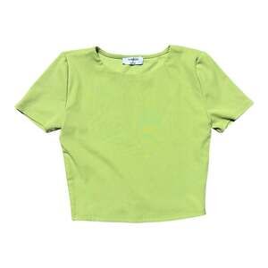 The Workshop Lime Green Ribbed Short Sleeve Crop Top